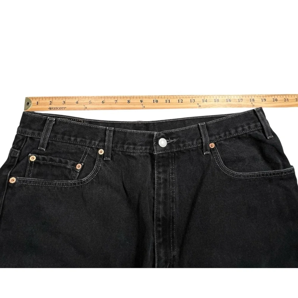 Vintage Levis 40X31 Faded Black 550 Relaxed Fit Straight Leg Jeans 1998